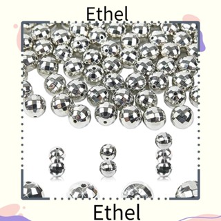 Ethel1 ลูกปัดสะท้อนแสง ทรงกลม 10 มม. สีเงิน สําหรับสร้อยข้อมือ 120 ชิ้น