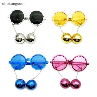 Shakangcool แว่นตาดิสโก้ จี้ลูกบอลกระจก สไตล์เรโทร สําหรับตกแต่งปาร์ตี้ 70s 80s SGL