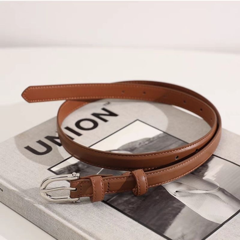 PL-022 ❤️แบรนด์LULU❤️ เข็มขัดหนังPUเกรดพรีเมียม อะไหล่เงิน หุ้มหนังทั้งเส้น - รูปที่ 5