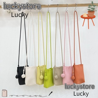 Lucky กระเป๋าสตางค์ สะพายข้าง หนัง Pu ใส่เหรียญได้ แฟชั่นสําหรับสตรี