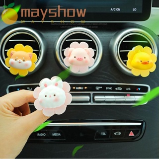 Mayshow เครื่องประดับรถยนต์กังหันลม, อุปกรณ์ตกแต่งภายในรถยนต์ ABS น้ําหอมปรับอากาศในรถยนต์, ซิลิโคน PP น่ารัก การ์ตูนรถ น้ําหอมรถ