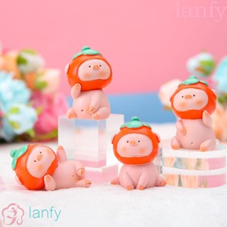 เครื่องประดับคอนโซลกลางรถยนต์ LANFY Pig Ruyi Piggy น่ารัก สร้างสรรค์ สีชมพู