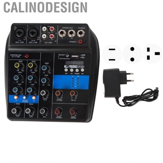 Calinodesign Line Mixer  100‑240V Low Noise 2 Bands Efficient 4 Channel USB Audio with Built in Effect Processor for Stage Performance