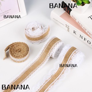 Banana1 ริบบิ้นผ้ากระสอบธรรมชาติ 2 เมตร สําหรับงานหัตถกรรม DIY