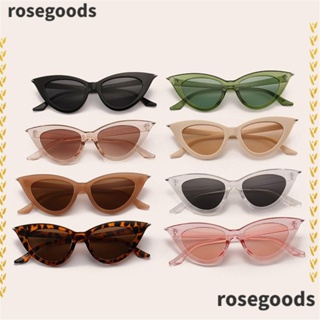 Rosegoods1 แว่นตากันแดด ทรงสามเหลี่ยม ป้องกัน UV400 Y2K สีดํา แฟชั่นสําหรับผู้หญิง