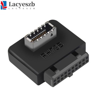Lacyeszb อะแดปเตอร์หัวพวงมาลัย Usb 3.0 เป็น TYPE-E 90 องศา 19pin 20pin C-TYPE