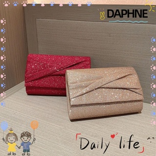 Daphne กระเป๋าสะพายไหล่ กระเป๋าถือ ผ้าไหม สีทอง หรูหรา แฟชั่นสําหรับสตรี