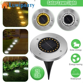 Lumiparty โคมไฟ Led 20 ดวง พลังงานแสงอาทิตย์ ชาร์จอัตโนมัติ สําหรับตกแต่งสวน สนามหญ้า ทางเดิน 4 ชิ้น