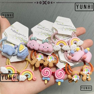 Yunhi ที่คาดผม ลายดาว สีรุ้ง น่ารัก สําหรับเด็กผู้หญิง 2 ชิ้น