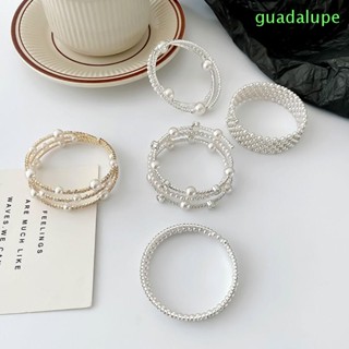 Guadalupe สร้อยข้อมือ ผู้หญิง หรูหรา หวาน ไขว้ เสน่ห์ หญิง เกาหลี โลหะผสม มุก สายรัดข้อมือ