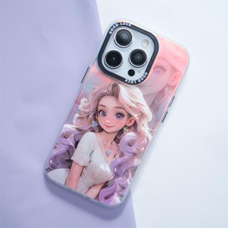 เข้ากันได้สำหรับ purple haired girl เคสไอโฟน เคสไอโฟน 11 สำหรับ iPhone 14 Pro Max  iPhone 13 Pro Max 12 Pro Max 11 7plus