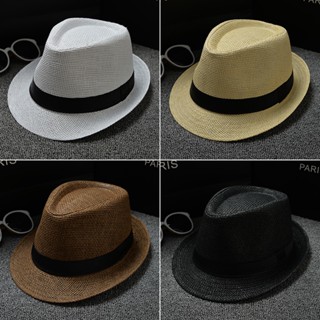 Hot Sale# [paper grass spot] parent-child Panama solid color Jazz hat children British small hat male and female couple 8cc