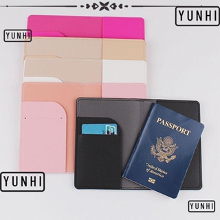 Yunhi กระเป๋าใส่หนังสือเดินทาง บัตรเครดิต หนัง PU แบบพกพา