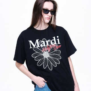 Madi Mercedi เสื้อยืดคอกลม แขนสั้น ลายดอกเดซี่ ทรงหลวม