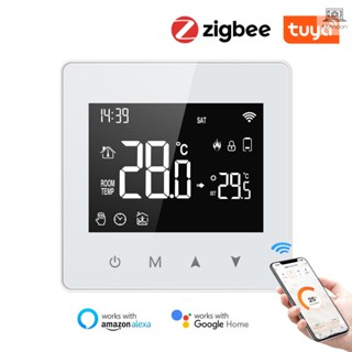 Tuya ZigBee เครื่องควบคุมอุณหภูมิอัจฉริยะ หน้าจอ LCD ปรับอุณหภูมิได้ TOLO-9.7