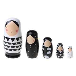 Youn ของเล่นเกม Matryoshka รัสเซีย ของเล่นเสริมการเรียนรู้เด็ก 5 ชิ้น