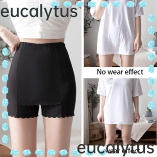 Eucalytus1 กางเกงเลกกิ้งขาสั้น ผ้าเรยอน เอวสูง ไร้รอยต่อ