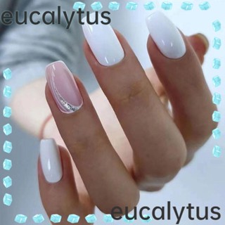 Eucalytus1 เล็บปลอม แบบกด DIY สไตล์ฝรั่งเศส 24 ชิ้น