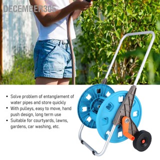 December305 G1/2 Garden Hose Reel Cart แบบพกพา Hand Push Type Retractable Water Pipe Storage สำหรับ 80m