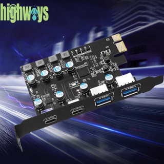 การ์ดต่อขยาย USB 3.0 PCIE 2 พอร์ต USB A 2 พอร์ต USB C USB3.2 GEN1 [highways.th]