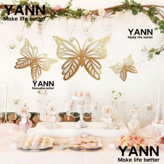 Yann1 ชุดสติกเกอร์ติดผนัง ลายผีเสื้อ สีชมพู ทอง น้ําหนักเบา 12 ชิ้น พร้อมไข่มุก 12 นิ้ว และ 10 นิ้ว 60 ชิ้น สําหรับตกแต่งบ้าน