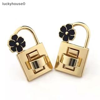 Luckyhouse0^^ ใหม่ ตัวล็อกกระเป๋าถือ แบบบิด โลหะ ลายดอกไม้ แฟชั่น สําหรับกระเป๋าถือ งานฝีมือ DIY 1 ชิ้น