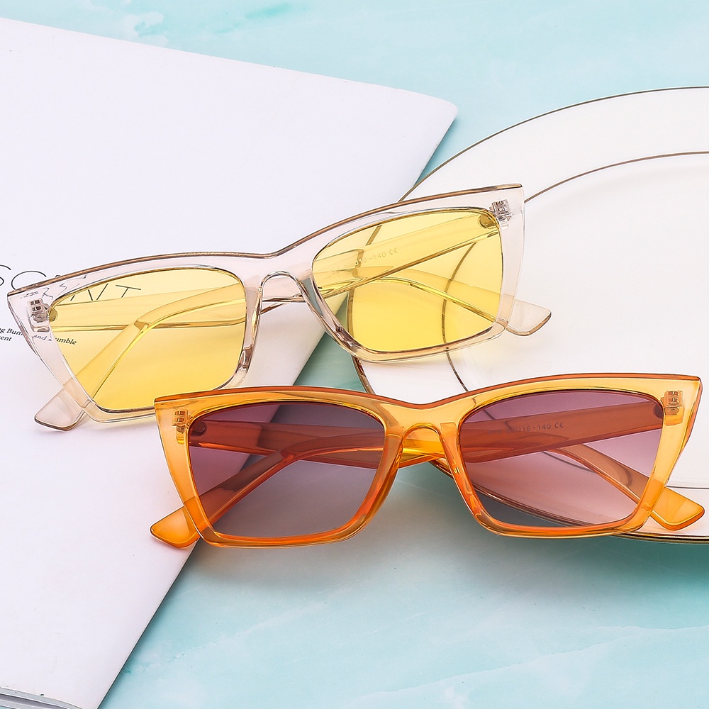 KL914 แว่นตากันแดด PC กรอบ Cat Eye Ultra-Violet Proof Unisex ผู้ชายผู้หญิงเกาหลีสไตล์ขับรถ UV400 Pol