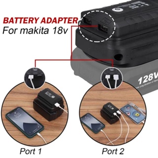 ตัวแปลงแบตเตอรี่,อะแดปเตอร์แบตเตอรี่พอร์ตเอาต์พุต USB คู่พร้อมไฟทำงาน LED สำหรับ Makita แบตเตอรี่ลิเธียมไอออน18V