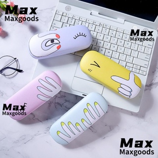 Maxg แว่นตา หนัง PU แบบแข็ง น้ําหนักเบา ลายน่ารัก แฟชั่นสําหรับผู้ชาย