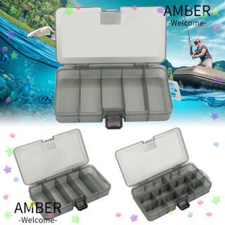 Amber กล่องพลาสติกใส่อุปกรณ์ตกปลา รูปกุ้ง ไม้ ปรับได้ 5 คาด 10 คาด