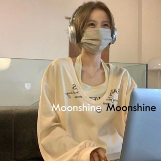 Moon  เสื้อกันหนาว เสื้อคลุม ย้อนยุคในอเมริกา oversize 2023 NEW AG081015 Trendy สบาย Comfortable ทันสมัย A28J12W 36Z230909