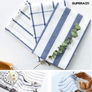 (super) แผ่นรองแก้ว ผ้าฝ้าย ลินิน ลายทาง สําหรับรองจาน ผ้าเช็ดปาก