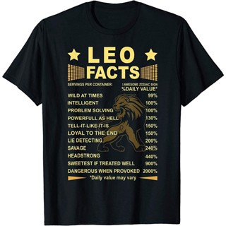 ใหม่ เสื้อยืด พิมพ์ลายราศีสิงโต Leo Facts สําหรับวันเกิด