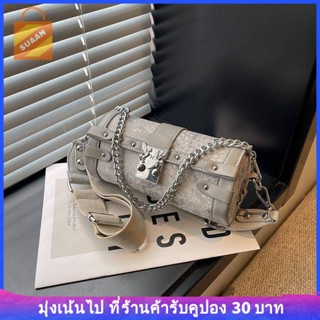 พร้อมส่ง กระเป๋าสะพายไหล่ ทรงกระบอก ทรงกลม ขนาดเล็ก หรูหรา แฟชั่นเรโทร 2023