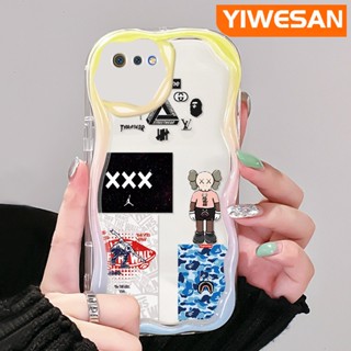 เคสโทรศัพท์มือถือ แบบใส ลายกราฟฟิตี้ หุ่นยนต์ แนวสตรีท สีครีม สําหรับ Realme C2 C2S OPPO A1K