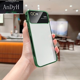 Andyh เคสโทรศัพท์มือถือแบบนิ่ม TPU ใส กันรอยกล้อง ชุบไฟฟ้า สําหรับ OPPO A3S OPPO A12E Realme C1