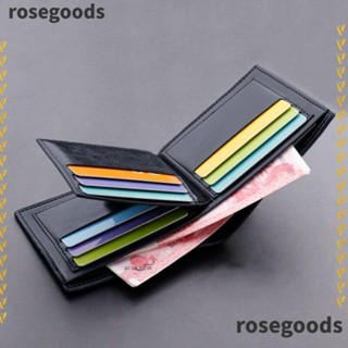 Rosegoods1 กระเป๋าสตางค์ ใบสั้น สีพื้น หลายตําแหน่ง สําหรับผู้ชาย