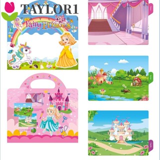 Taylor1 หนังสือสติกเกอร์ ลายการ์ตูนเจ้าหญิง เป็นมิตรกับสิ่งแวดล้อม ใช้ซ้ําได้ ของเล่นเสริมการเรียนรู้เด็ก