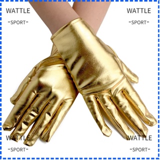 Wattle ถุงมือหนังสั้น สีทอง สีเงิน สไตล์โกธิค สําหรับคอสเพลย์ การแสดงบนเวที