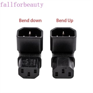 Fallforbeauty ตัวแปลงปลั๊ก AC 3Pin IEC C13 ตัวเมีย IEC 320 C14 ตัวผู้ C14 เป็น C13 ตัวเมีย 90 องศา