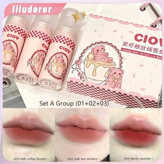 Ciov Tea Cup Bear Cute Lipstick Matte Mist Face Velvet Colorless Lip Gift Case HO