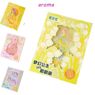 Aroma สติกเกอร์ ลายโป๊กเกอร์ เจ้าหญิง สีสดใส แบบเปลี่ยน สําหรับตกแต่งสมุดภาพ DIY