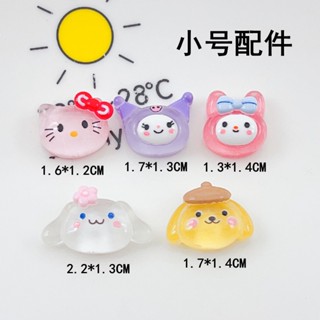 [2 #] Jibbitz Crocs กิ๊บติดผม แบบใส ขนาดเล็ก ลายการ์ตูน Sanrio Kuromi Head Cinnamon Dog Pudding Dog Head อุปกรณ์เสริม สําหรับเด็ก QP