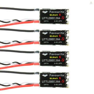 Funygame Favourite FVT LittleBee 20A ESC ตัวควบคุมความเร็วไฟฟ้า ไร้แปรงถ่าน 2-4S รองรับ Mulitshot Oneshot42 OneShot125 สําหรับคอร์ดคอปเตอร์บังคับ FPV 4 ชิ้น