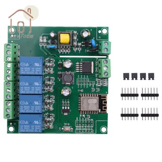 โมดูลรีเลย์ ESP8266 ESP-12F WIFI 4 ช่อง AC90-250V DC7-30V 5V สําหรับ ARDUINO IDE Smart Home IOT Remote