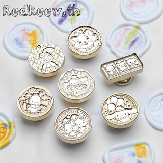 Redkeev™ หัวขี้ผึ้งเคลือบทองแดง ลายการ์ตูน สไตล์วินเทจ สําหรับตกแต่งสมุดภาพ ของขวัญ