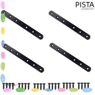 Pista ตัวยึดตรง แบบแบน เหล็กสเตนเลส รูปตัว I มุมขวา สีดํา พร้อมสกรู สําหรับยึดชั้นวางลามิเนต 4 ชิ้น