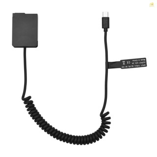 Banana_pie Andoer DMW-DCC8 อะแดปเตอร์คัปเปลอร์แบตเตอรี่ดัมมี่ USB-C BLC12 พร้อมสายพาวเวอร์ USB Type-C แบบเปลี่ยน สําหรับ Panasonic Lumix DMC-FZ300 FZ1000 FZ200