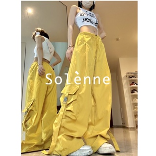 Solenne  กางเกงขายาว คาร์โก้ กางเกง ย้อนยุค 2023 NEW สไตล์เกาหลี Trendy ins Chic A93L6YK 36Z230909