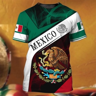 เสื้อยืดลําลอง แขนสั้น คอกลม พิมพ์ลายกราฟฟิค Mexico Eagle 3D แฟชั่นสําหรับเด็กผู้ชาย และเด็กผู้หญิง